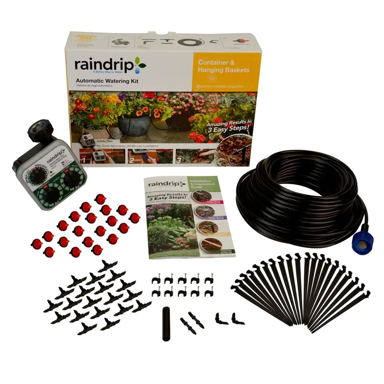 Raindrip R560DP Automatic Watering Kit Timer Containers and Hanging Baskets