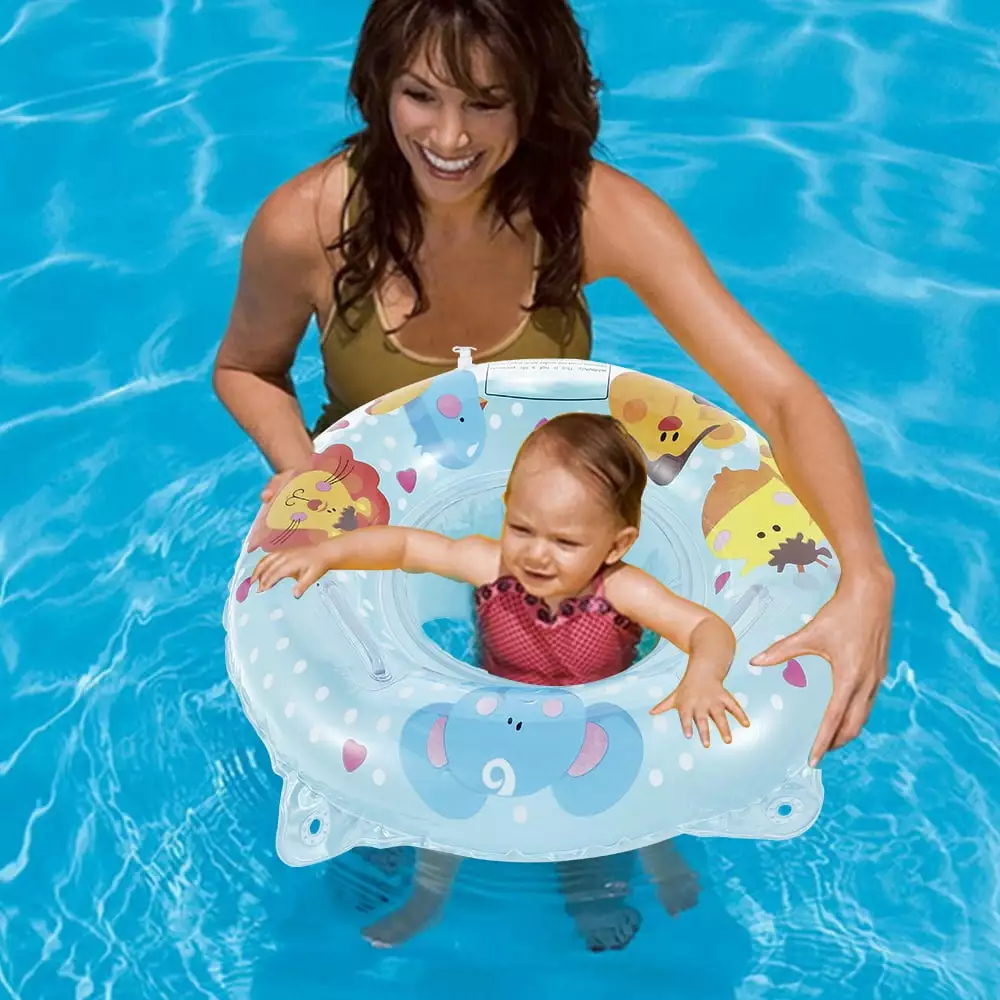 AoHao Inflatable Ride-On Pool Float - Baby Swimming Ring Infant Toddler Kids - Blue