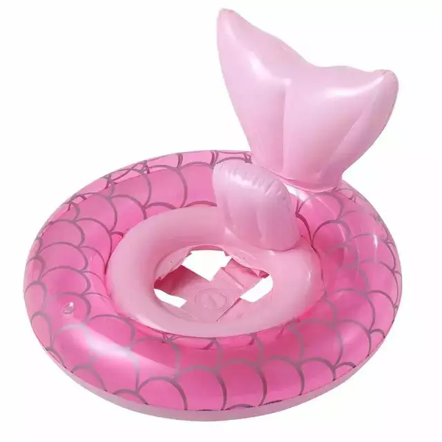 Children's Inflatable Swimming Ring Mermaid Floating Bed Swim Circle Baby Pool Toy