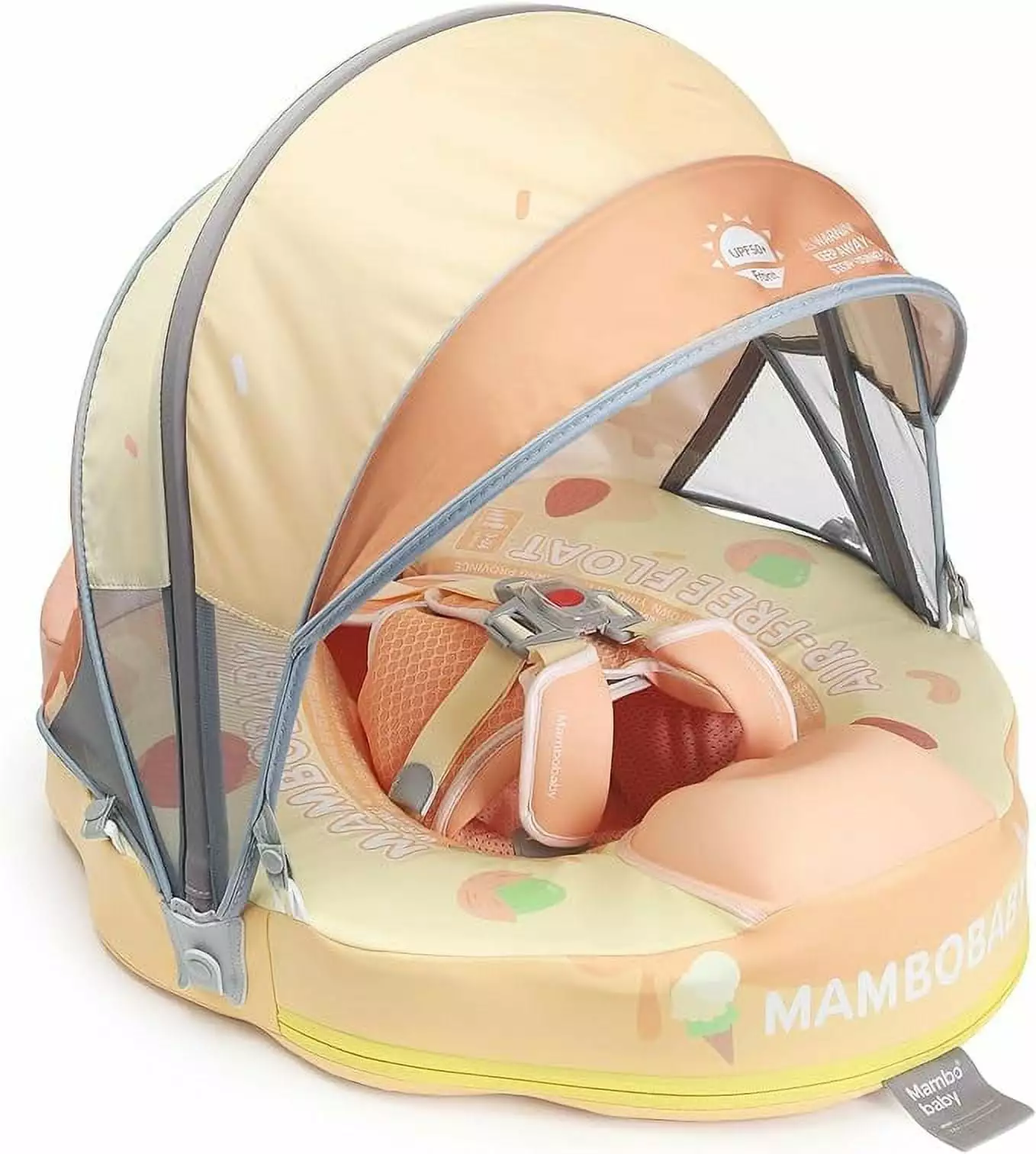 HECCEI Mambobaby Float Canopy Upgraded Tail Swim Pool Float Babies 3-24 Months