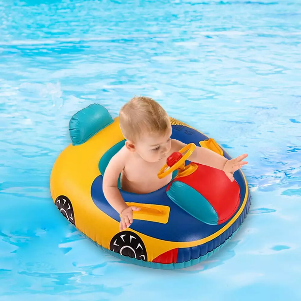 Lixada Baby Swimming Pool Float Handles Safety Seat Inflatable Style1