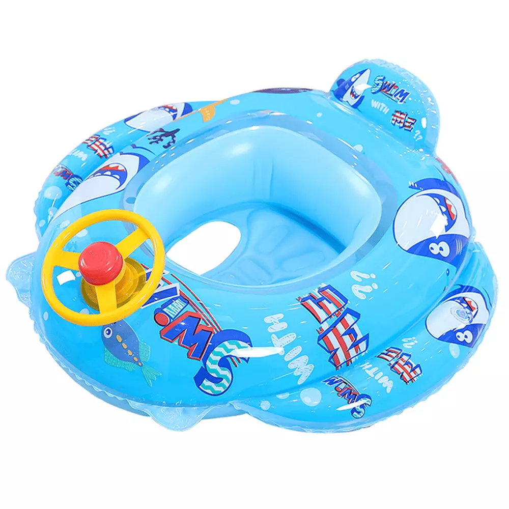 Baby Pool Float Infant Seat Boat Inflatable Swimming Ring Trainer Double Handle
