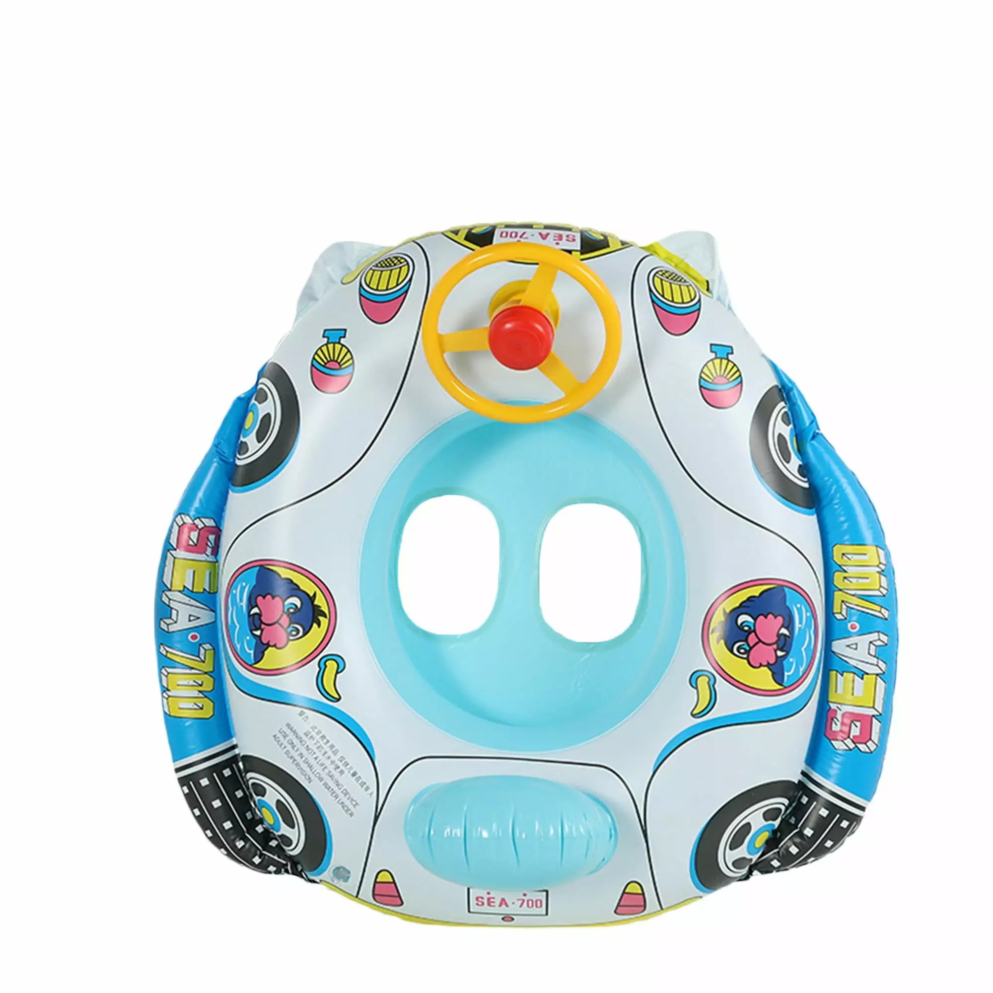 Mubineo Baby Inflatable Swim Ring Steering Wheel Pool Float Toddler Kids 225cmx40cmx60cm