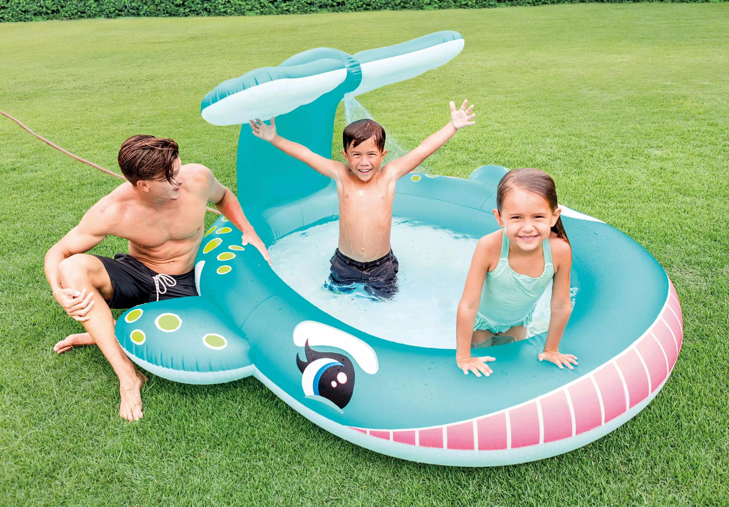 Intex Whale Spray Kiddie Swimming Pool - Fun Water Play Toddlers