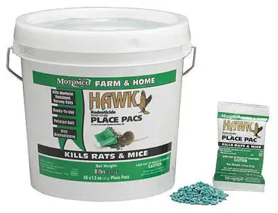 Hawk 31186 Place Pac Rat & Mouse Bait 86-Count 8 Lb Rodent Control