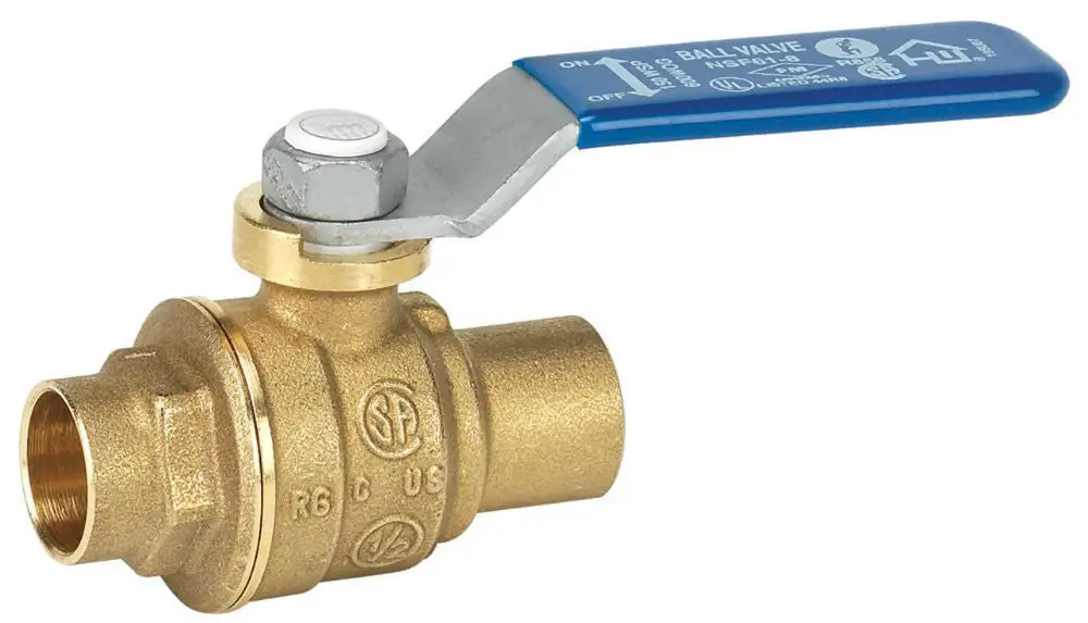 Homewerks 116-4-114-114 Lead-Free Brass Full Port Ball Valve Solder End 1-1/4 Inch