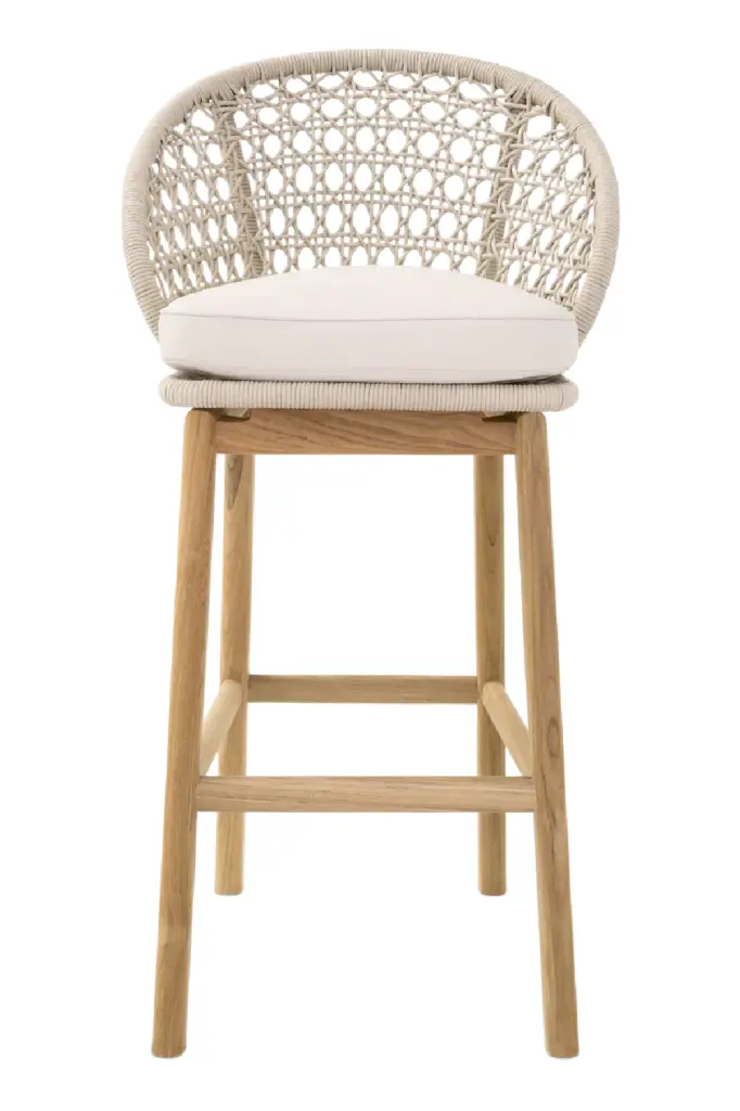 Cream Weave Outdoor Bar Stool Eichholtz Trinity