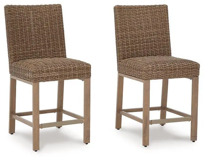 Walton Bridge Outdoor Bar Stool Set 2 - Durable Patio Stools