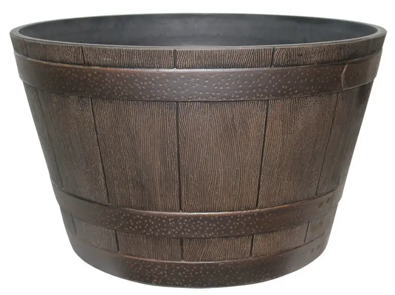 Southern Patio HDR-001225 20.5 Inch High Density Resin Whiskey Barrel Planter