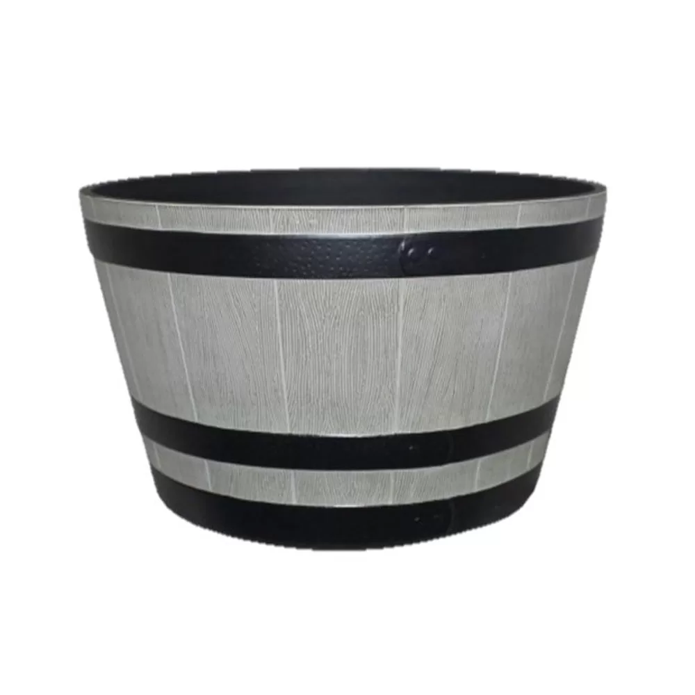 Southern Patio HDR-055488 Birchwood Gray Round Barrel Planter 22.24 Inch