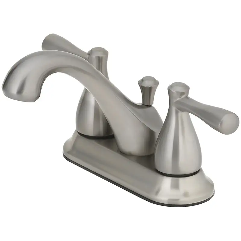 OakBrook Brushed Nickel Two-Handle Bathroom Sink Faucet 4 Center Set