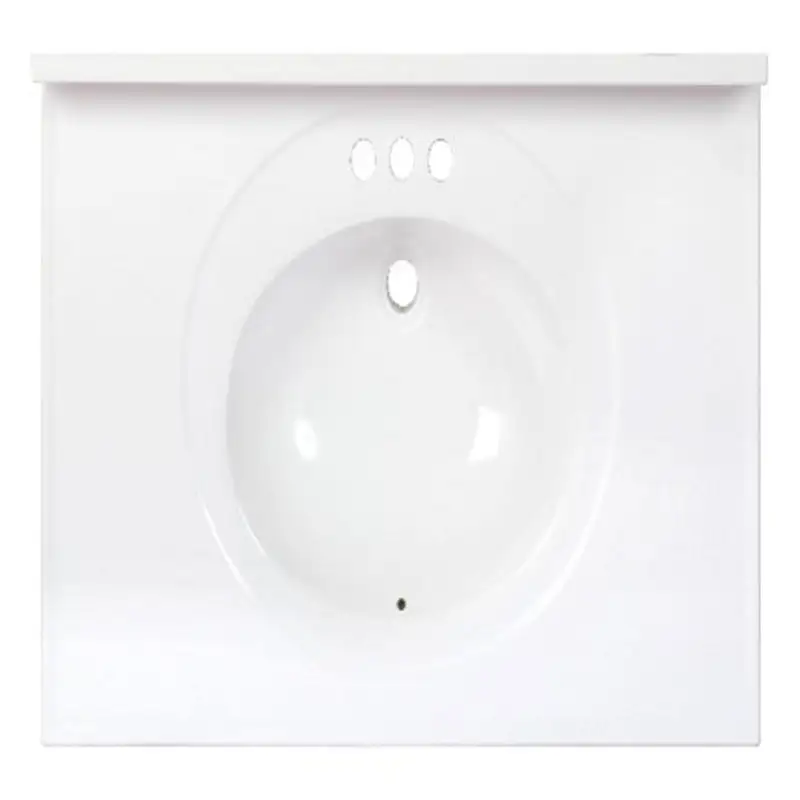 Arstar Standard Cultured Marble Bathroom Sink 37 W X 22 D White