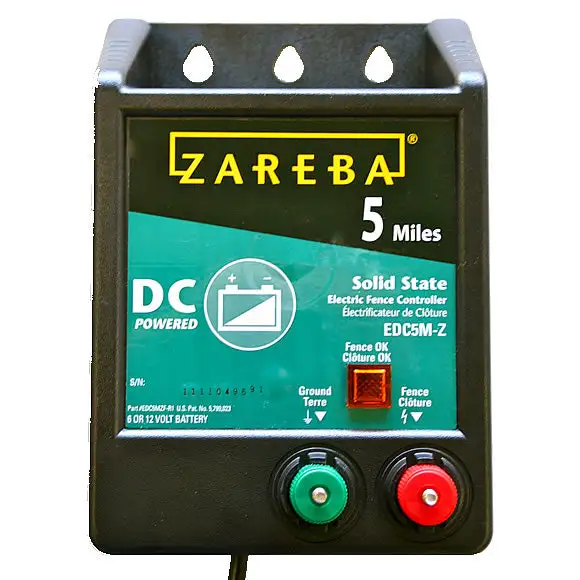 Zareba EDC5M-Z/B5 5 Mile Battery Operated Solid Fence Charger Electric Fencing