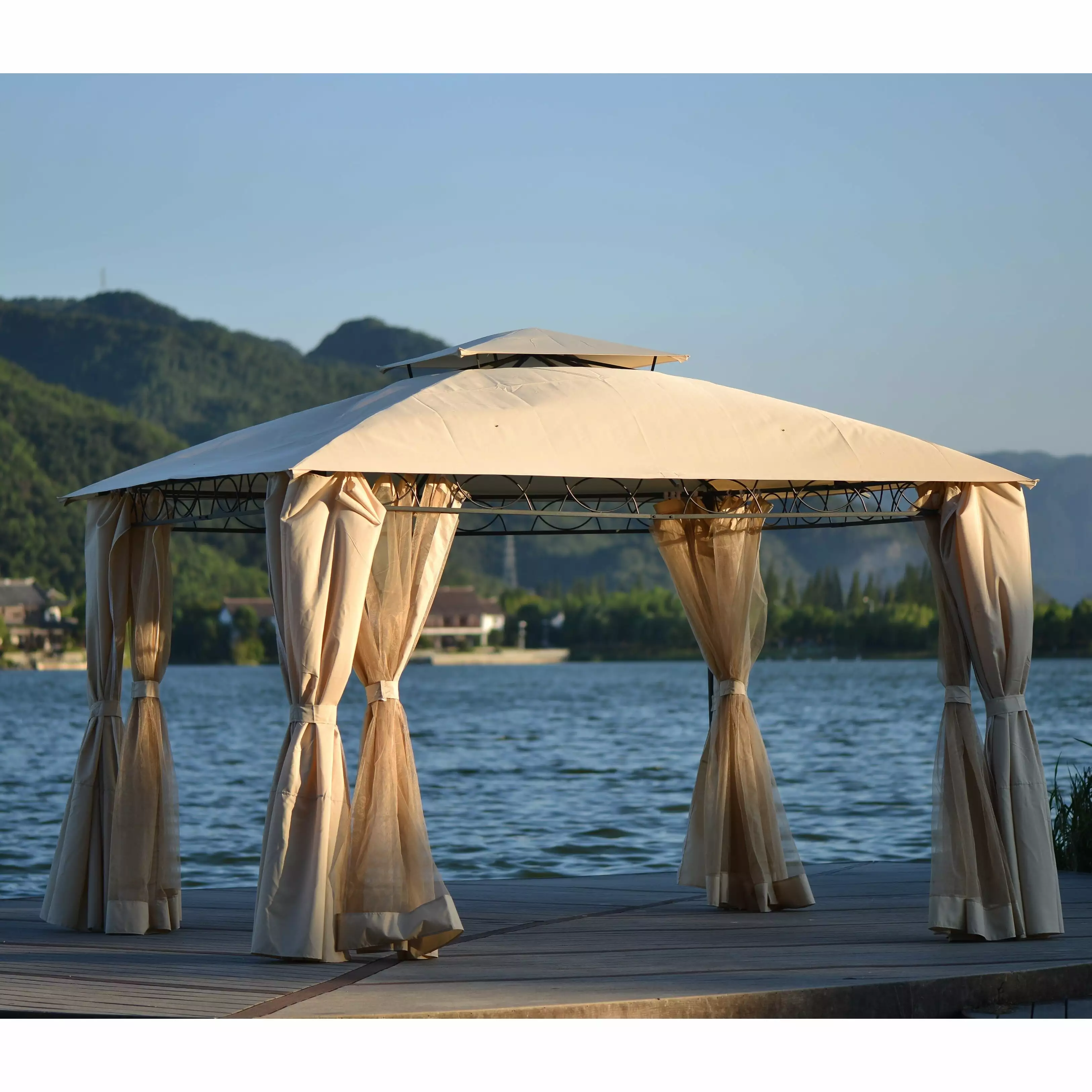 Double Tiered Grill Canopy UV Rust Wind Resistant Outdoor BBQ Shelter Backyard Cooking Bed Bath & Beyond
