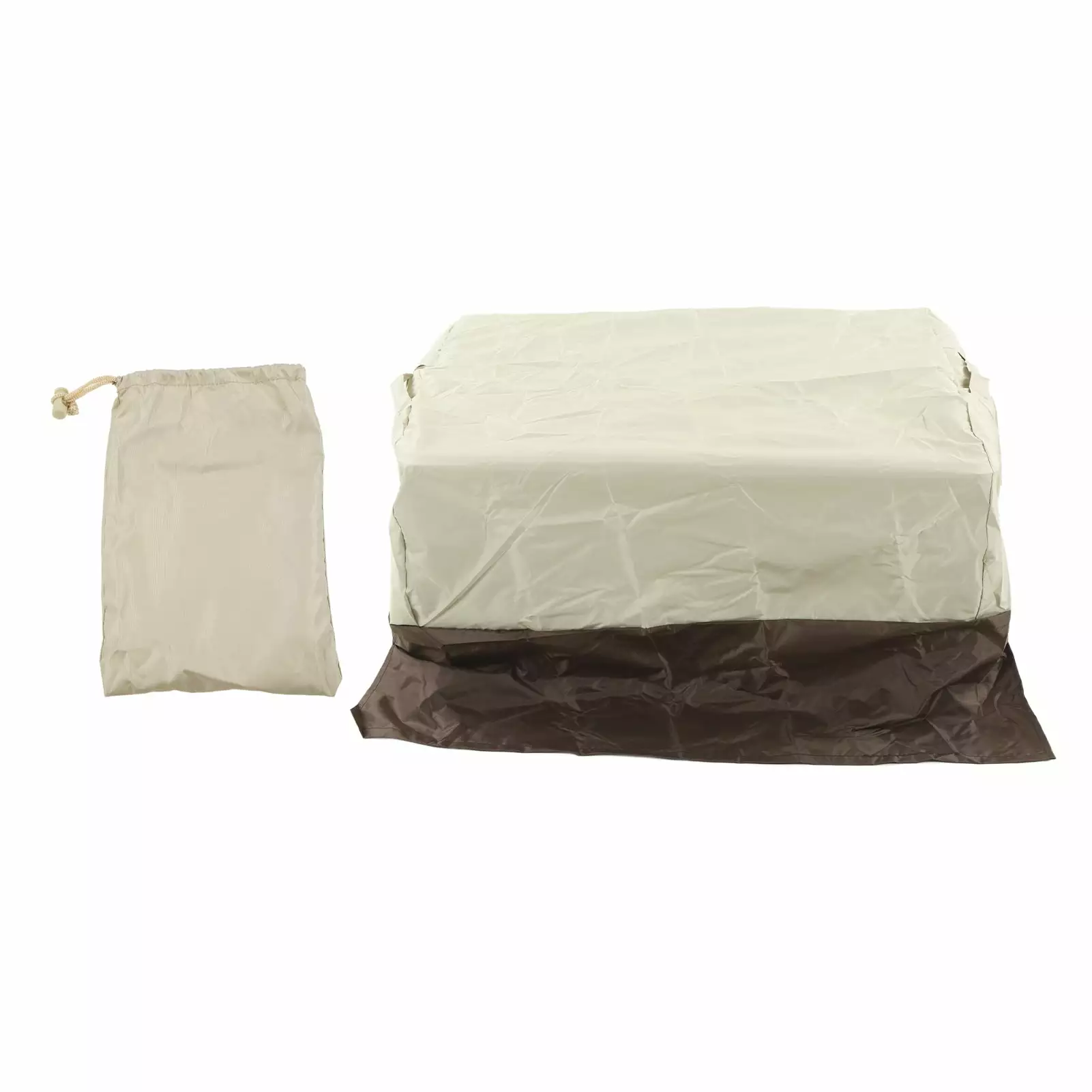 BBQ Grill Cover Waterproof Oxford Cloth Outdoor Rainproof Dustproof Sunproof Built- Top Cover Beige LiMengZhe