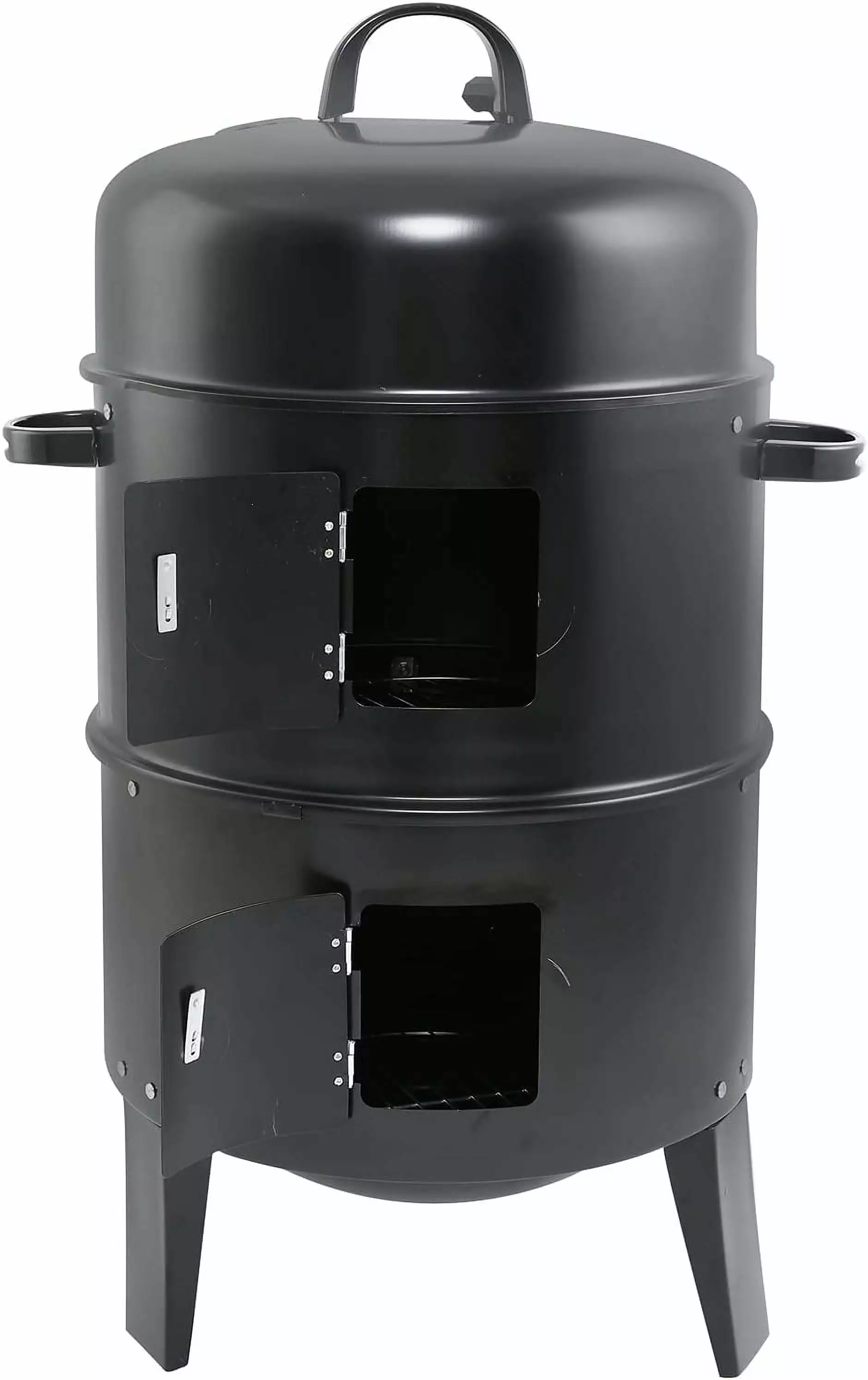 32 Charcoal Smoker BBQ Grill 3IN1 Outdoor Vertical Smoke Travel-friendly Meat Cooker Black Tengchang