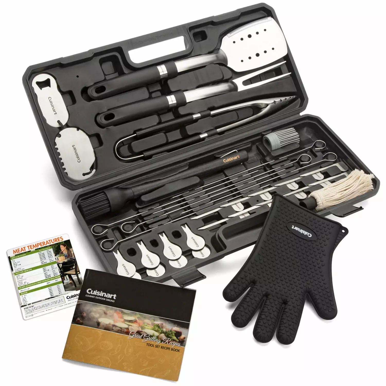 Cuisinart 36 Piece Backyard BBQ Tool Set Complete Grilling Accessories Kit