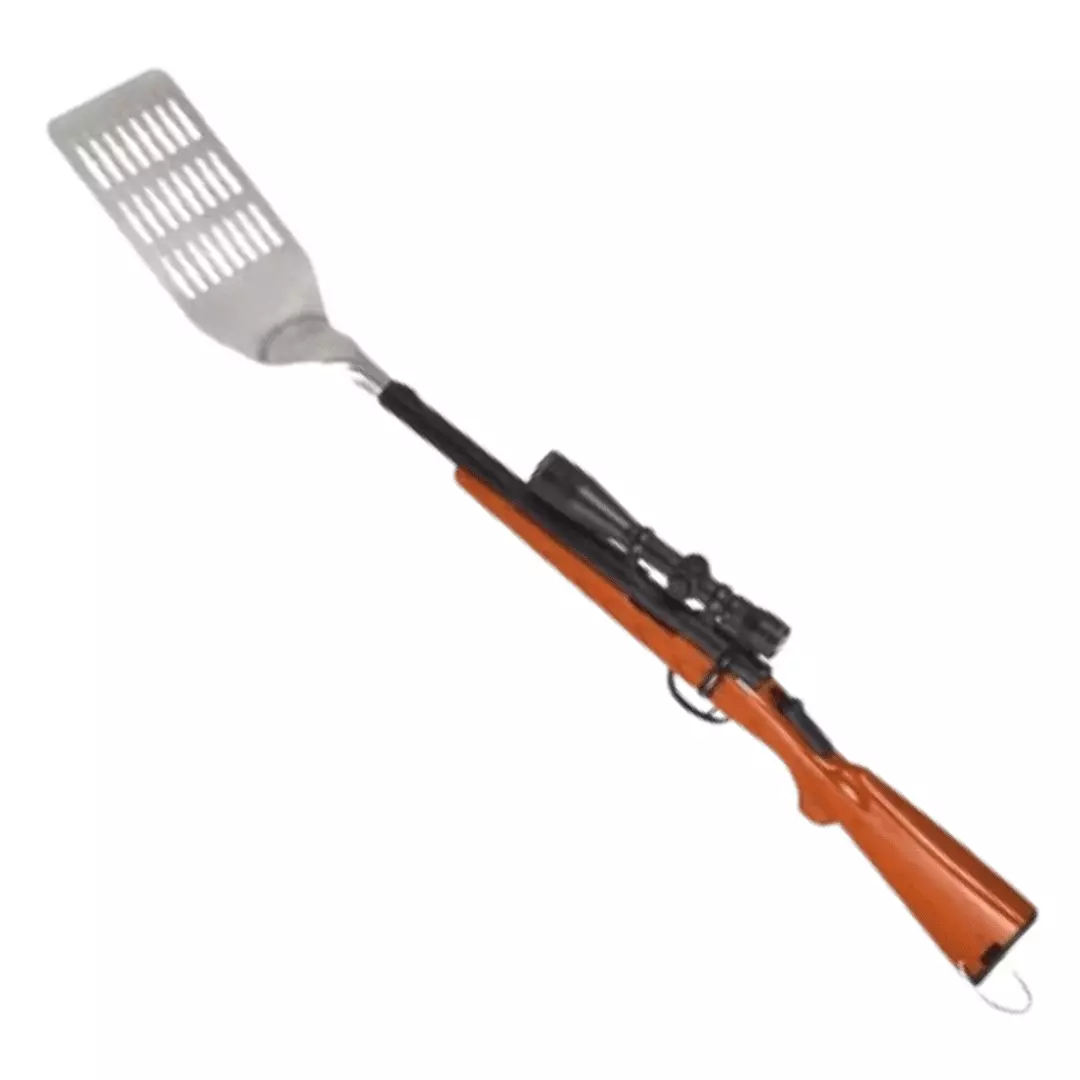 G.E.I. Bolt Action Rifle BBQ Spatula Unique Grilling Tool Outdoor Cooking