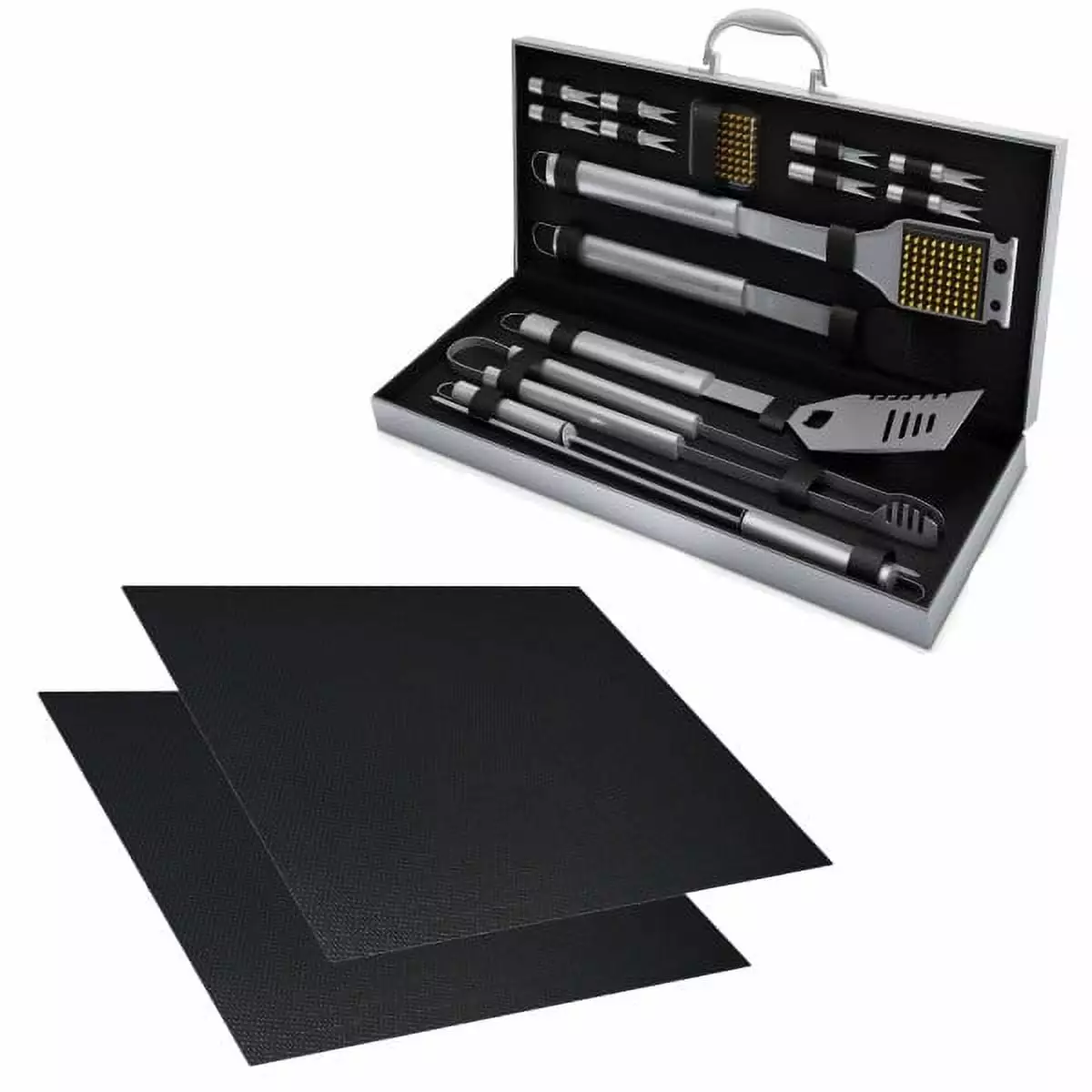 Home-Complete 18-Piece Stainless-Steel Grill Accessories BBQ Tool Set