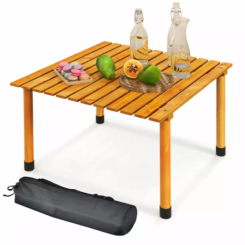 Kadyn Patio Picnic Beach Table Folding Outdoor Camping Table Carrying Bag Parties