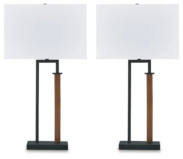 Voslen Table Lamp Set 2 - Modern Bedside Lamps USB Port