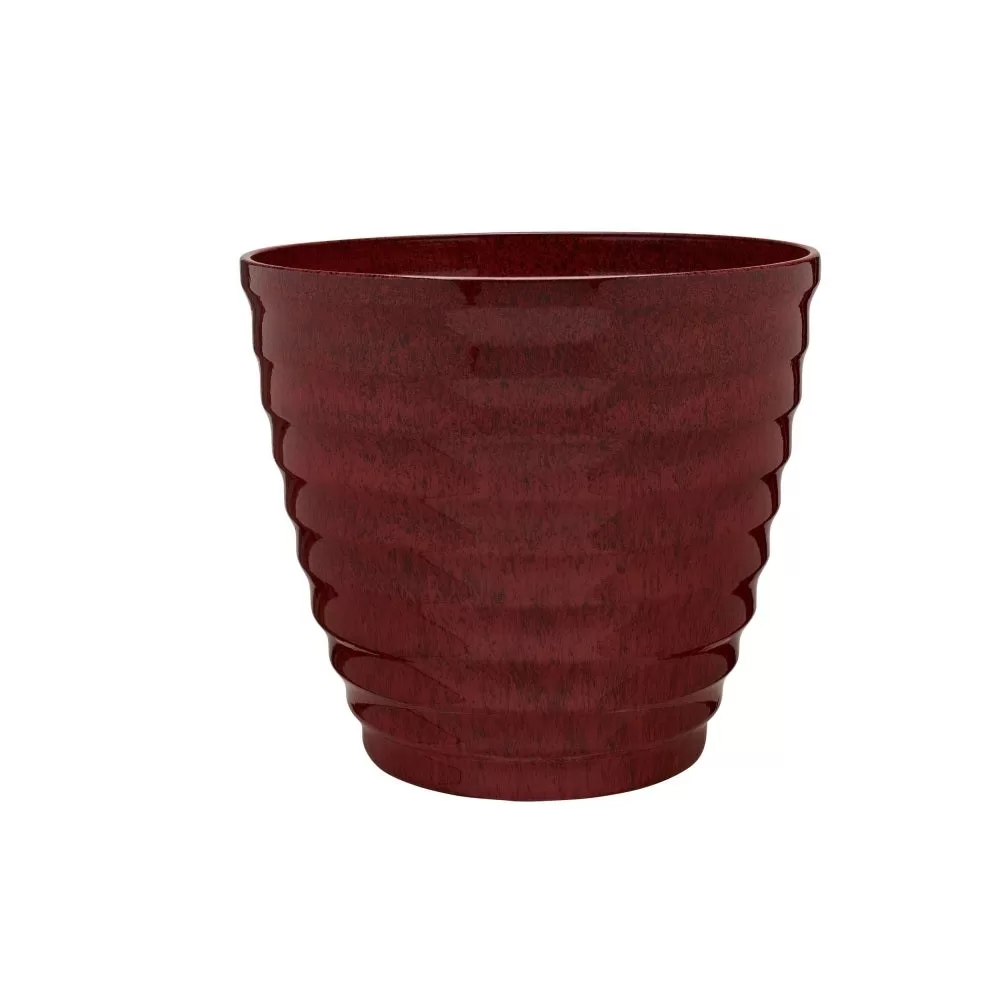 Southern Patio HDR-064749 Red Round Beehive Planter 14 Inch Garden Decor