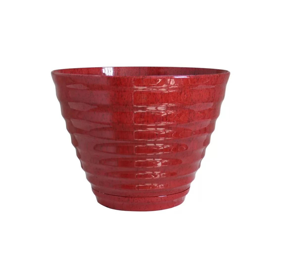 Southern Patio HDR-064763 Red Beehive Design Planter 15.9 Inch Garden Pot