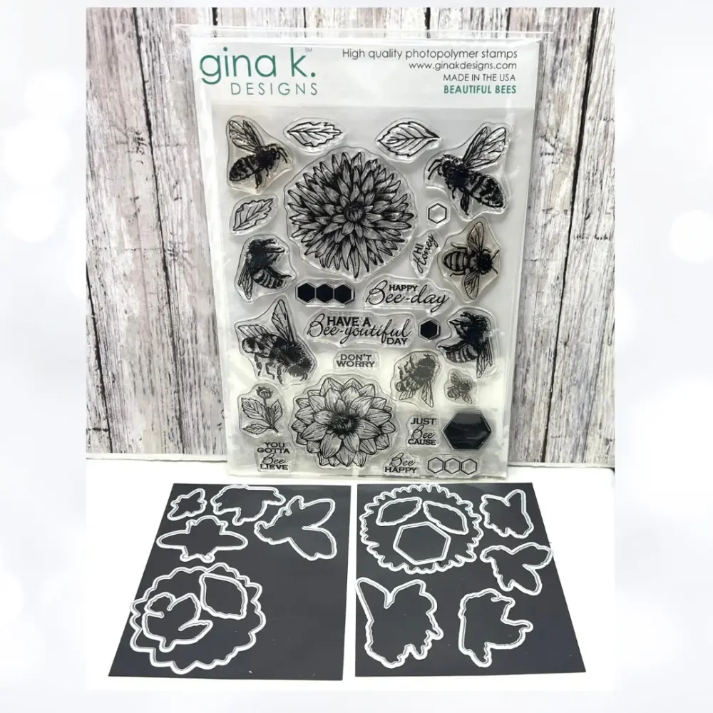 Gina K Designs BEAUTIFUL BEES Tpr Stamps & Dies Honey Extraction