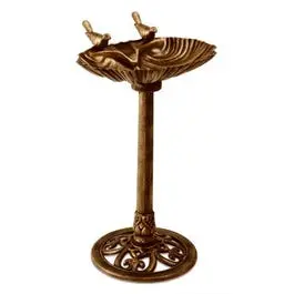 Bronze-Look Plastic Bird Bath 13 x 30-Inch - Outdoor Garden Decor ALPINE