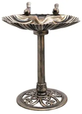 Alpine TIZ122 Plastic Birdbath Outdoor Garden Decor Birds