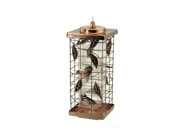 Audubon Squirrel Resistant Caged Tube Bird Feeder 2 Port 1.75 Lbs Small Birds