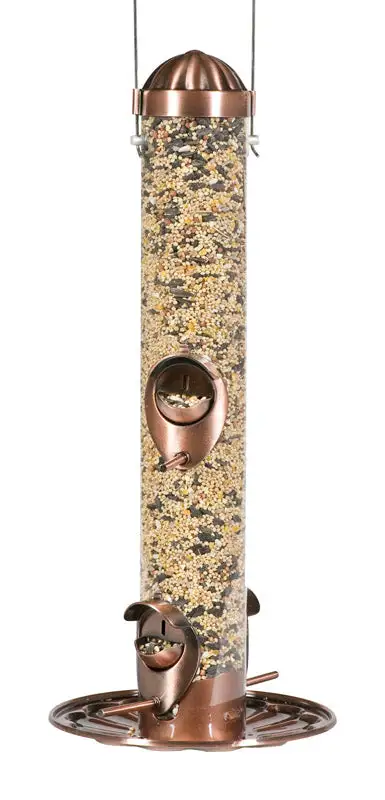 Perky-Pet Wild Bird and Finch 1.5 Lb Copper Bird Feeder 4 Ports Pack 2