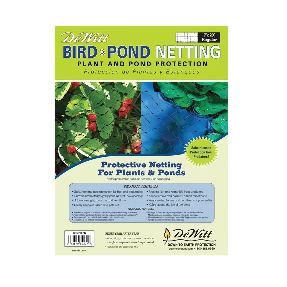 DeWitt BPN720 Bird and Pond Netting Black 20 Feet Protective Garden Net