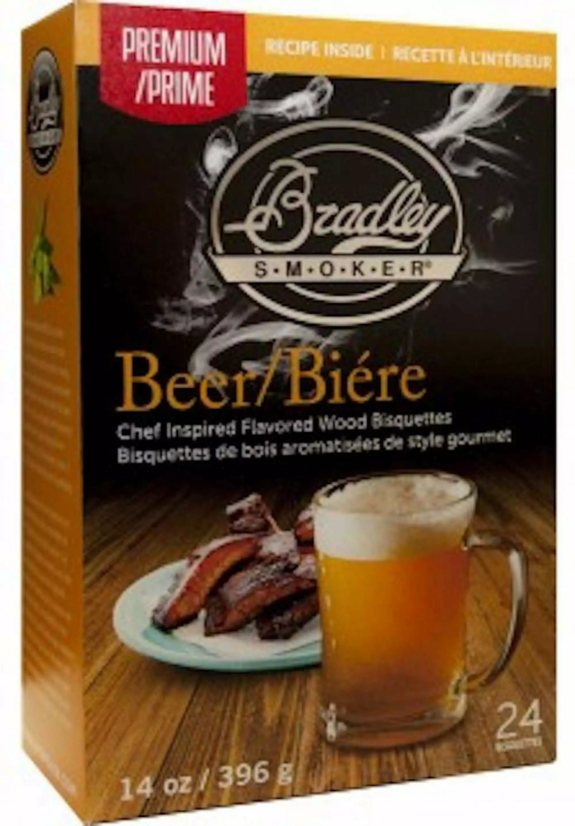 Bradley Smoker Luxury Beer Bisquettes 24 Pack - Premium Smoking Wood Pellets Flavorful BBQ
