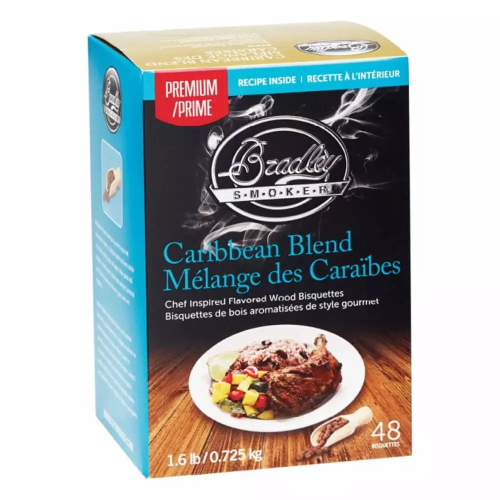 Bradley Smoker Luxury Caribbean Blend Wood Bisquettes 48Pk Smoking