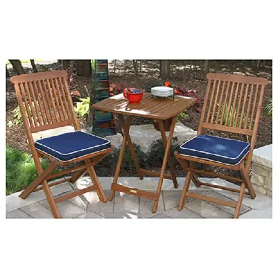 Outdoor Interiors Fully Assembled Square Bistro Set 3-Piece Patio and Garden