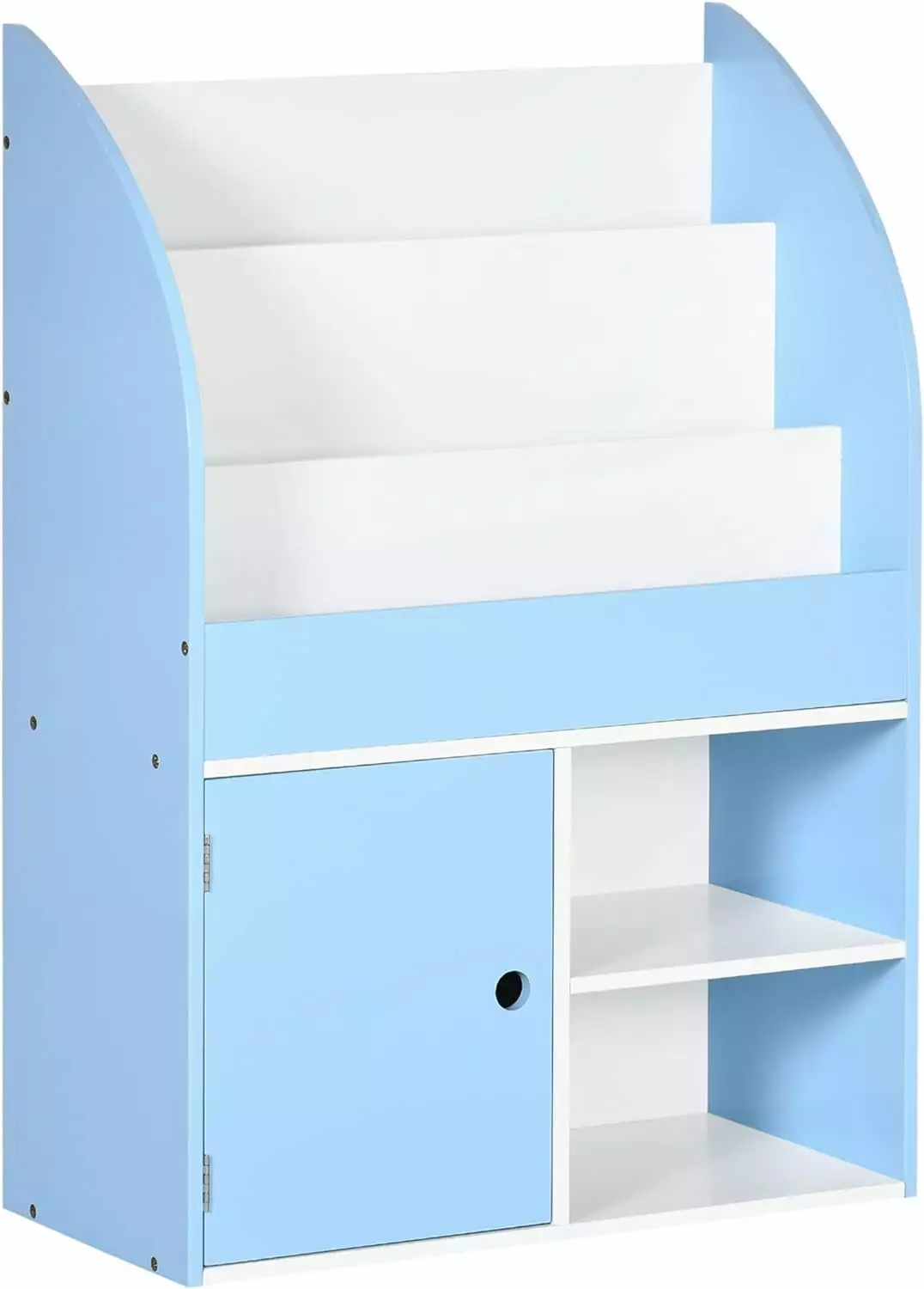 Bookshelf Multi-Purpose Kids Toy Storage Organizer Preschool Early Reading Kids Bookcase Cabinet Blue WRP