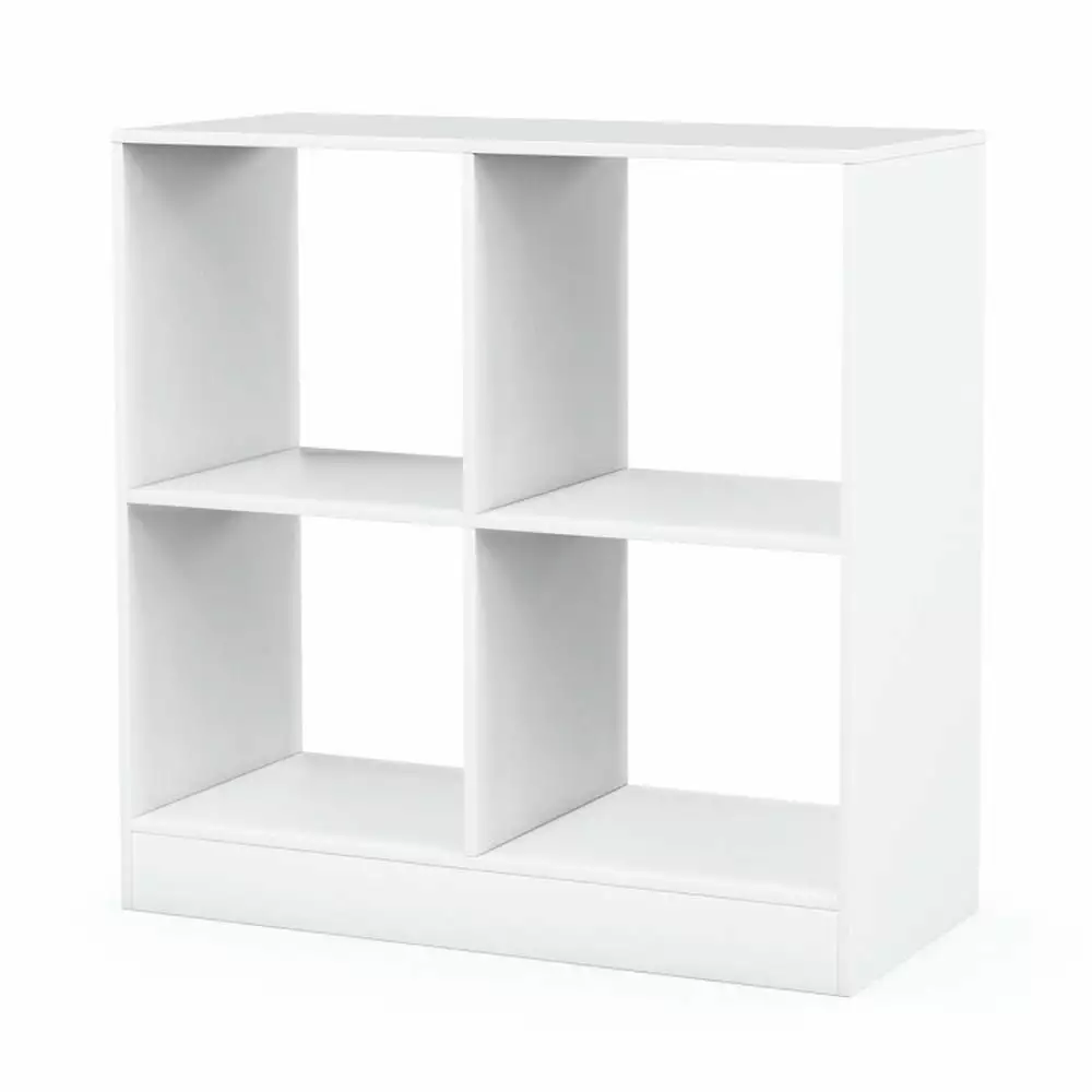 Yardi Yard 4-Cube Kids Bookcase Open Shelves White Toy Storage Boys Girls Nursery