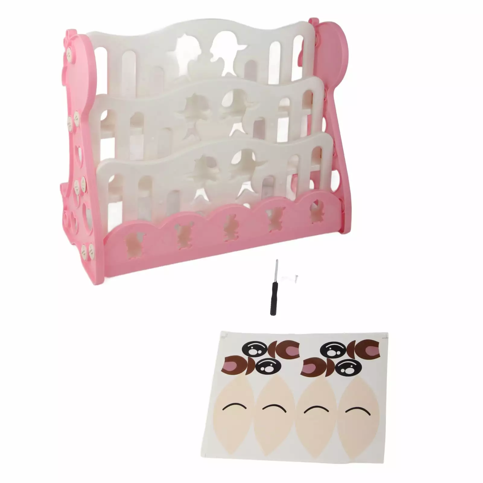 2024 Children's Bookshelf Simple Home Floor Standing - Baby Toy Storage Rack Plastic Cartoon Book Stand chengkejiamaoyi