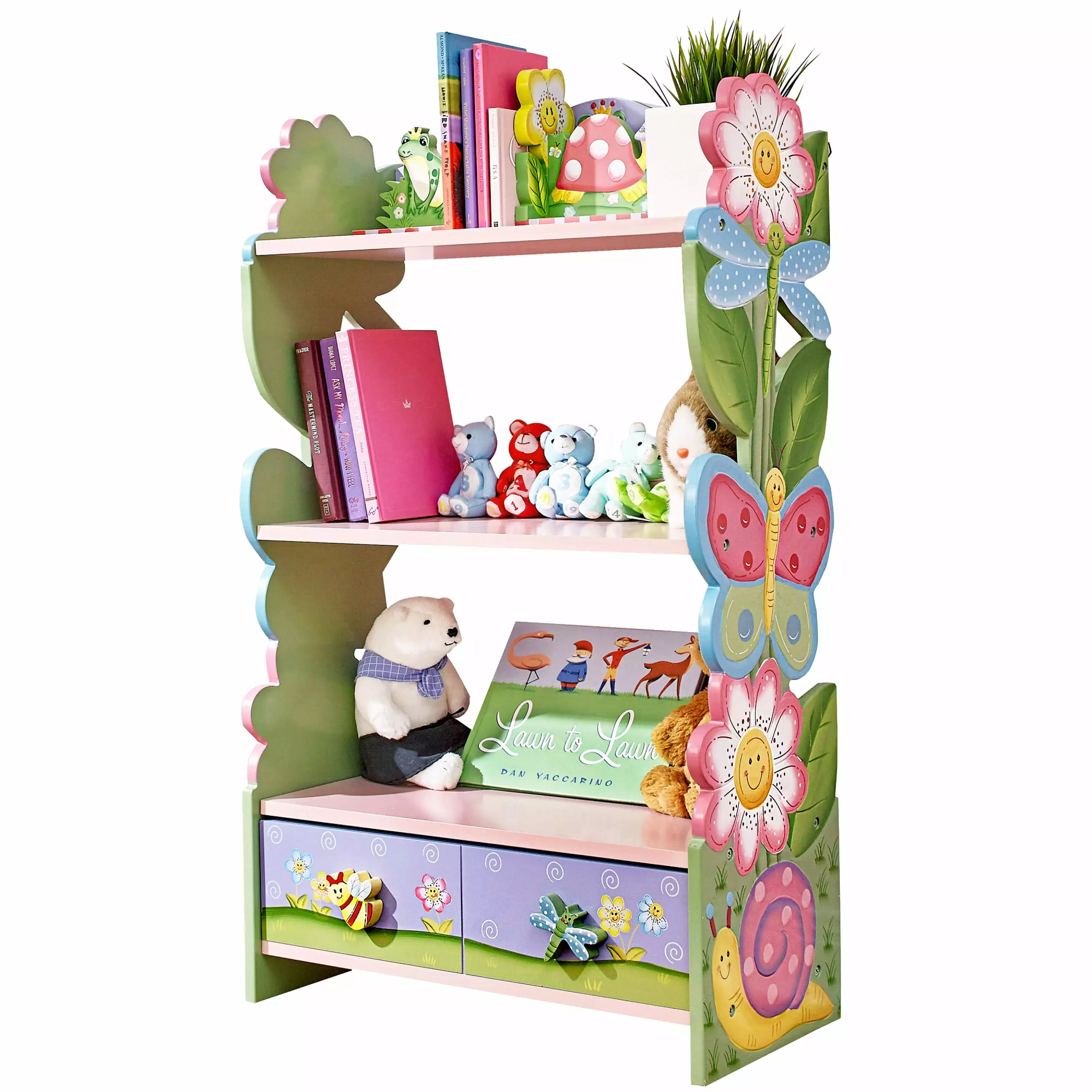 Fantasy Fields Magic Garden Kids 3-Tier Bookshelf Drawer Toy Storage