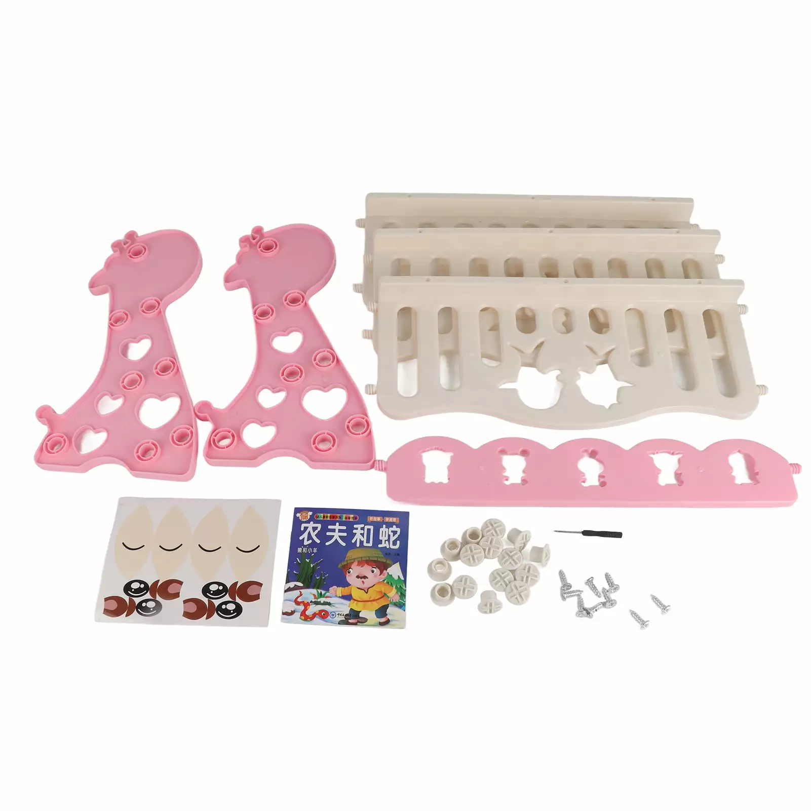 2024 Kids Book Rack Cartoon Shaped Plastic Book Organizer Display Storage Stand Home School 3 Shelves Pink Langzhongshangm...