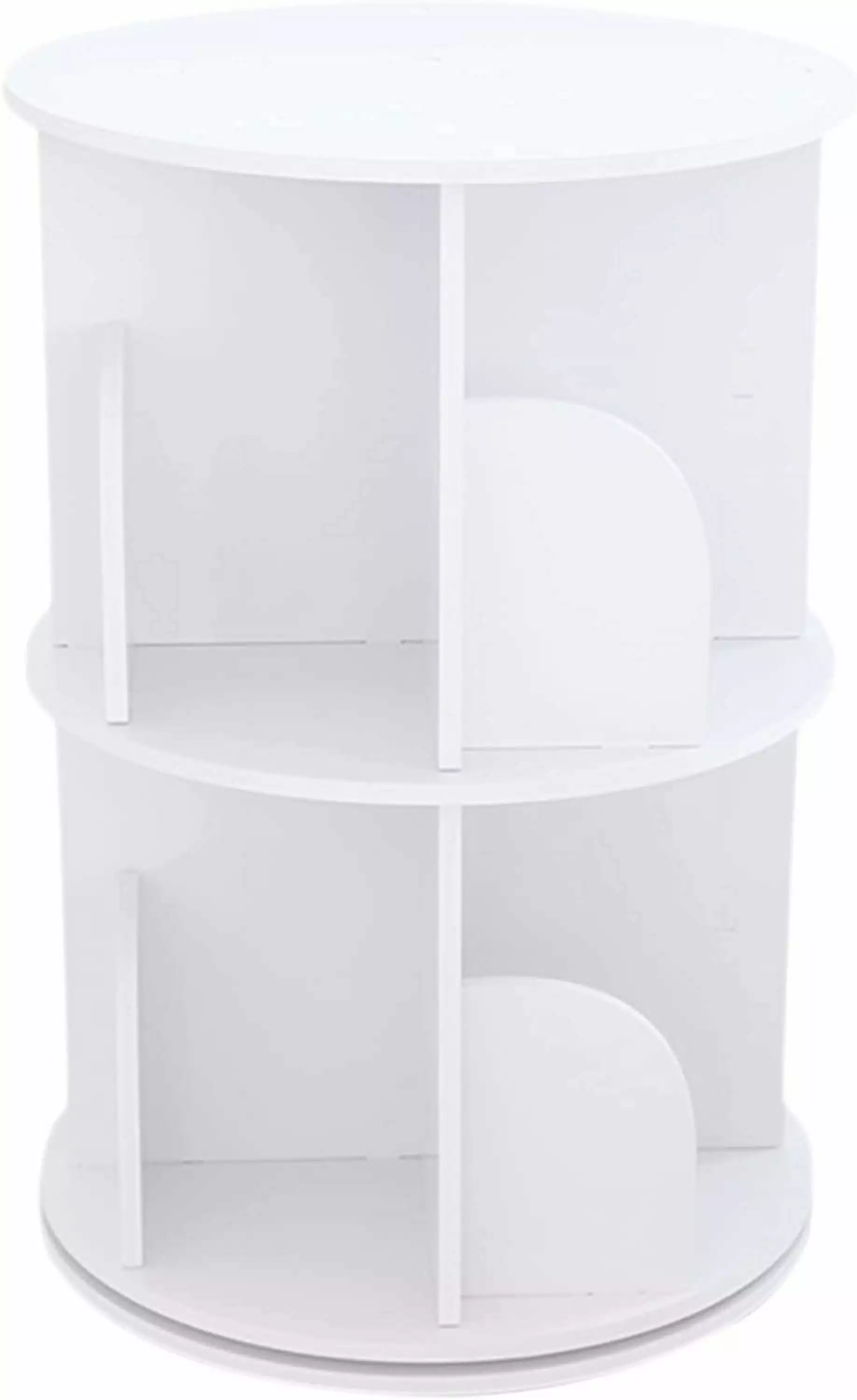 2 Layers 360 Rotating Bookshelf Open Bookcase Freestanding Storage Shelf Home Office