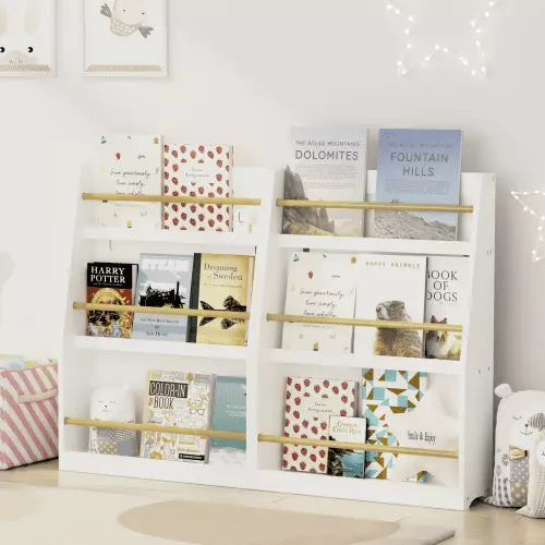 3 Tier Kids Book Shelf White - Organizer Bedrooms Playrooms Classrooms Malulu