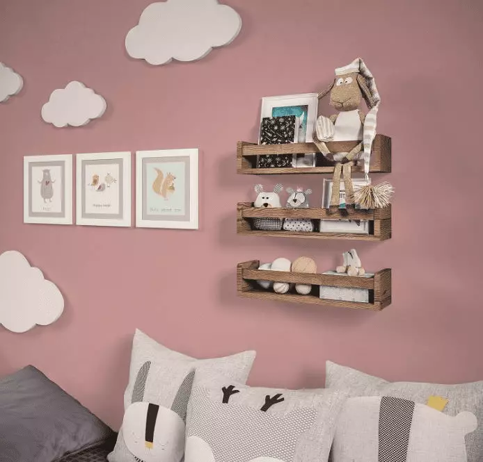 Yaohasong Set 3 Nursery Room Shelves Solid Wood Ideal Books Toys Decor Wall Bookshelf Kids Bedroom Kids Bookshelf Nursery ...