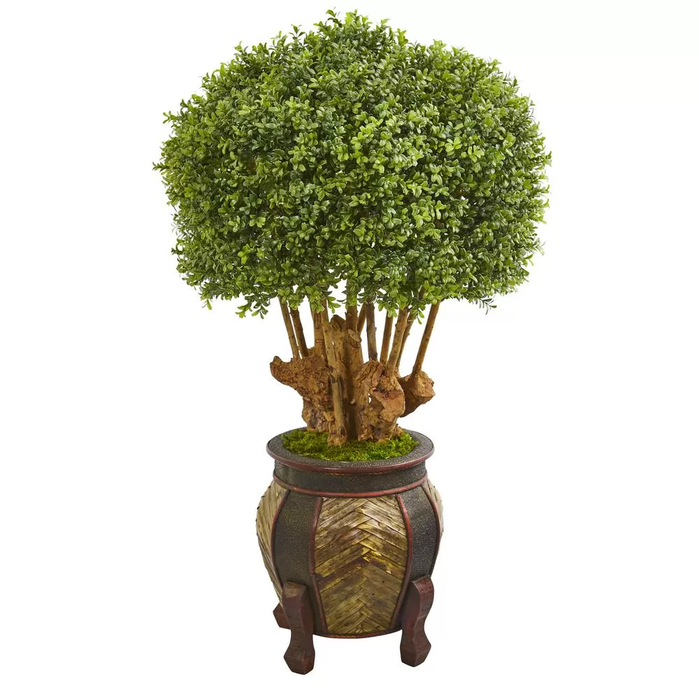 Nearly Natural 44-Inch Boxwood Artificial Topiary Tree Designer Planter
