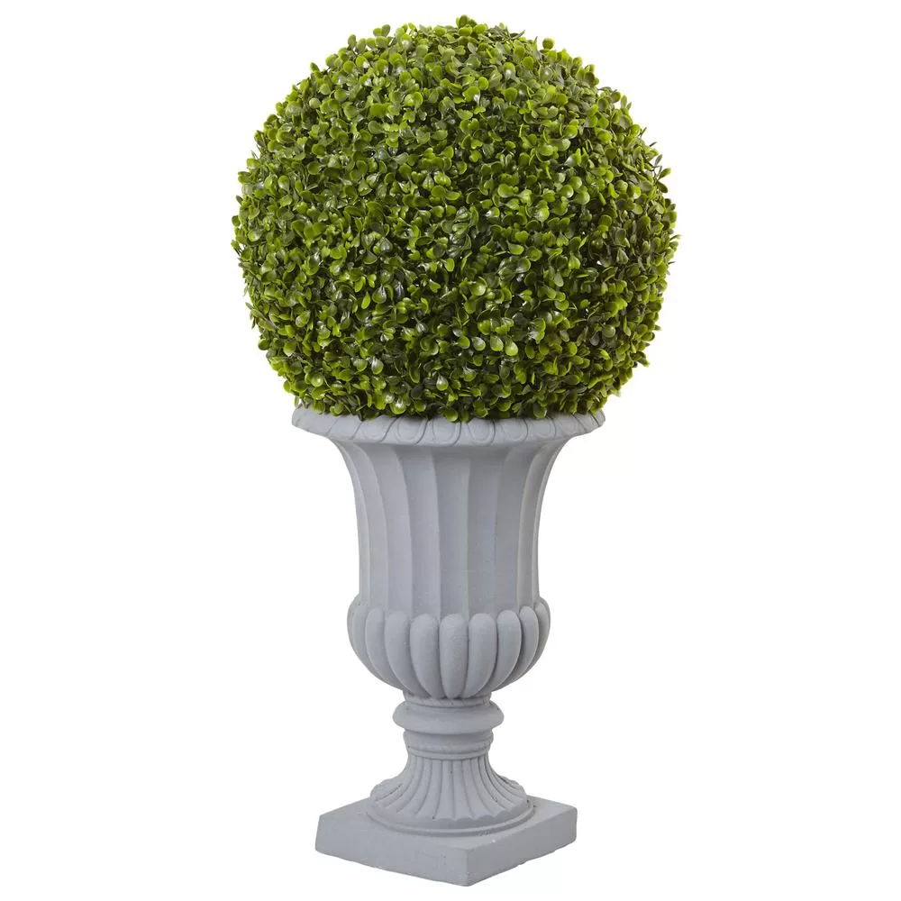 Nearly Natural 2.5 Foot Boxwood Topiary Urn Indoor Outdoor Artificial Plant Decor