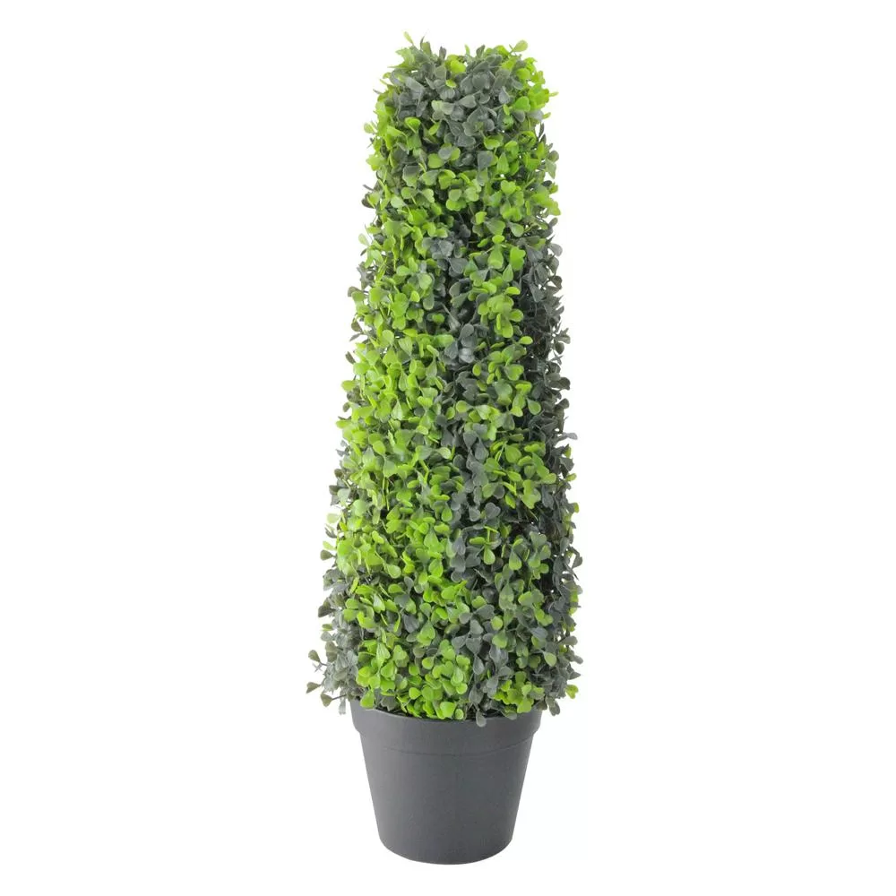 Northlight 25 Inch Potted Artificial 2-Tone Boxed Cone Topiary Tree Home Decor