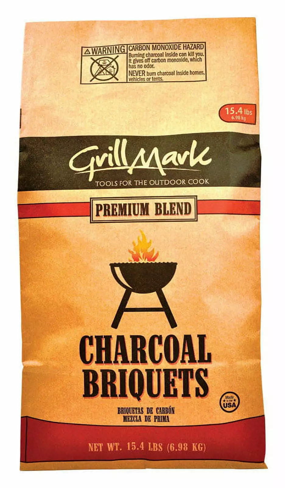 Grill Mark Luxury Blend 15.4 lb Charcoal Briquettes High Heat Grilling Grillmark