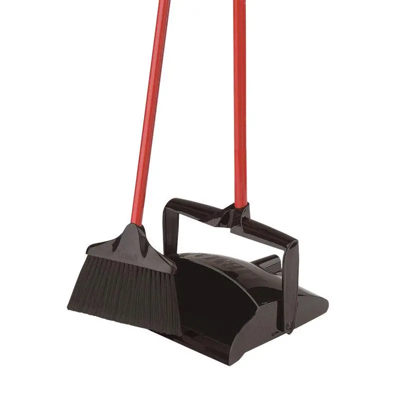 Libman 10 W Stiff Recycled Plastic Broom Dustpan Pack 2
