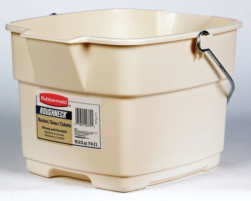 Rubbermaid Roughneck 15 qt Bucket Bisque Pack 6 Durable Storage Containers